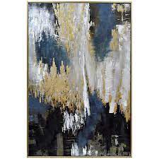 Shop for gold abstract wall art from the world's greatest living artists. Blue And Gold Abstract Framed Canvas Art Print Kirklands
