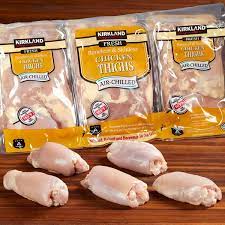 Roasted chicken thighs that hubby says almost taste like fried! pr. Kirkland Signature Fresh Boneless Skinless Chicken Thighs Air Chilled From Costco In Houston Tx Burpy Com