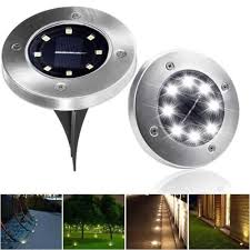 8 Led Solar Powered Ground Light Waterproof Garden Pathway Lawn Lamp Deck Lights Outdoor Solar Lights Deck Lights Solar Pathway Lights