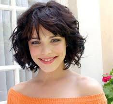 Bangs can help take some of the weight out of thick, heavy curls, as well as add structure and a flattering 'frame'. Short Layered Wavy Bob With Fringe Novocom Top