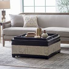 Multifunctional Coffee Table Storage Ottoman With Tray Top Space Saving Design Extra Space Caster Storage Ottoman Coffee Table Storage Ottoman Ottoman Table