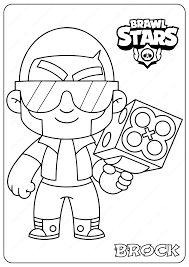 wip glowing red at her black and white scene. Printable Brawl Stars Brock Pdf Coloring Pages