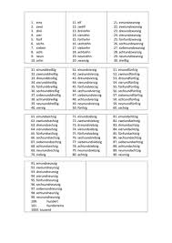Printables for second grade math. List Of Numbers 1 1000 Teaching Resources