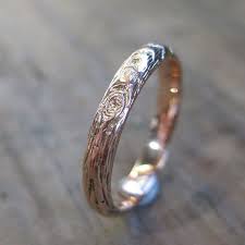 Twig Fall Wedding Band Womens Rose Gold Woodgrain Ring Thinnest Plywood 3mm 14kt Pink Made To Order Rose Gold Wedding Bands Rings