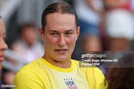 Avery Patterson of the United States dribbles the ball during a match...  News Photo