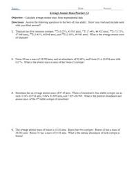 Explain the concept of average atomic mass. Average Atomic Mass Worksheet Answers Pdf