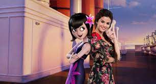 In sony pictures animation's hotel transylvania 3: Hotel Transylvania 3 Summer Vacation Cast Pose With Their Characters In New Promo Images