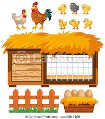 Maybe you would like to learn more about one of these? Chicken Coop And Many Chickens On White Background Illustration Canstock