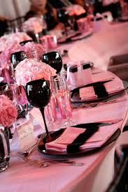 Black And Rose Gold Table Setting Pink Black Party Tablescape Pink Pretty Pink Black Weddings Wedding Table Pink Pink Wedding