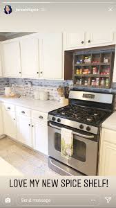 Hood cabinet kitchen cabinets above stove custom cabinets. Over The Stove Spice Rack Inspo From Jarsofclayco On Ig Stove Decor Interior Design Kitchen Small Kitchen Remodel
