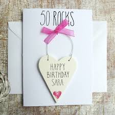Congratulations on your 50 years on the planet. Personalised 50th Birthday Card For Her