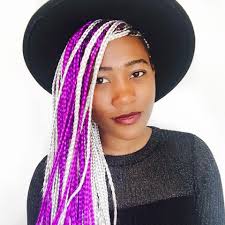 Black And Purple Braids Hairstyles White And Purple Braids Afro Punk Purple Braids Afro Punk Braids