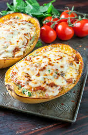 Cheesy Vegetarian Spaghetti Squash Lasagna Recipe Vegetarian Spaghetti Low Carb Vegetarian Vegetarian Recipes