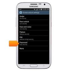 Swipe your finger across the screen to unlock the. Samsung Galaxy Note Ii I317 Establecer O Cambiar La Seguridad Con Contrasena At T