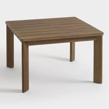 Square Warm Brown Wood Almeria Outdoor Dining Table