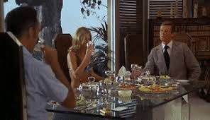 Caviar, a very small tournedos, underdone, with sauce bearnaise and a coeur d'artichaut. Best Bond Party Gifs Gfycat