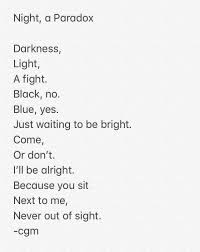 Night A Paradox Paradox Quotes Feelings