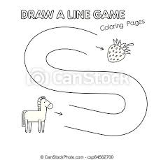 * horse coloring pages is the best coloring pages for everyone who love horses. Cartoon Horse Coloring Book Game For Kids Cartoon Horse Game For Small Children Draw A Line Vector Coloring Book Pages Canstock