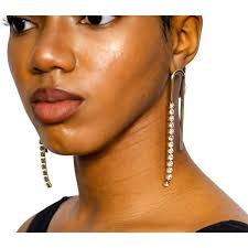 Aisha long U-shape rhinestone earrings (2 Colors)