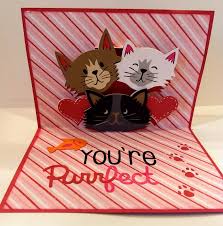 How to make pop up cat card. Card Creations By Caroline Valentine You Re Perfect