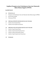 Bahasa melayu kini telah mencapai kedudukan yang tinggi sebagai bahasa Implikasi Dasar Penggunaan Bahasa Inggeris Dalam Pengajaran Sains Dan Matematik Terhadap Perkembangan Pendidikan Negara Implikasi Pengajaran Dan Pembelajaran Studocu