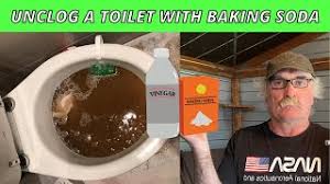 How to unclog your toilet with baking soda & vinegar if the clog is minor, pour all of the baking soda measured into the toilet bowl. How To Unclog A Toilet With Baking Soda Youtube