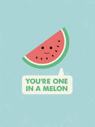 Funny Food Pun Drawing Pun Drawings Food Puns One In A Melon