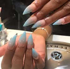 Short stiletto nails speak out for those who are not afraid of difficulties. Baby Blue Ombre Stiletto Nails Might Get These Next Mimi Lovely Nails Claw Nails Nails Blue Stiletto Nails
