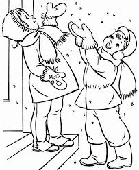 We've included some beautiful and detailed winter coloring pages, snowman coloring pages, snow. Two Happy Kids Cheering The First Winter Snow Coloring Page Download Print Online Coloring Pages For Free Color Nimbus