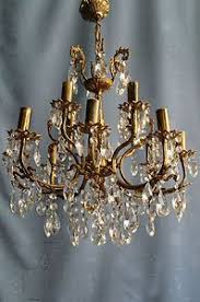 Vintage hanging brass chandelier ceiling mount lamp 6 light fixture; 29 Chandeliers Vintage Crystal And Brass Ideas Vintage Crystal Vintage Chandelier Chandelier