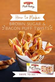 Brown Sugar Bacon Puff Twists Puff Pastry Recipe Bacon Puffs Recipes Twisted Recipes