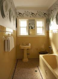 Sunflower Yellow Vintage Bath Yellow Bathrooms Yellow Bathroom Tiles Bathroom Wall Colors
