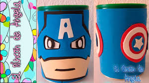 Diy Como Decorar Bote Del Capitan America Youtube