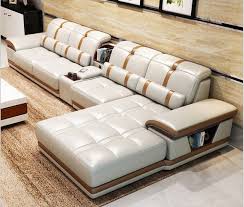 Living Room Sofa Set Furniture Real Genuine Cow Leather Sofas Bluetooth Puff Asiento Muebles De Sala Can Sofa Set Living Room Sofa Set Leather Sofa Living Room