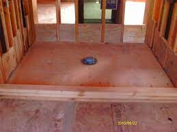Framing Curb And Blocking Preparation For Hot Mopped Showers Shower Pan Installation Shower Pan Building A Shower Pan