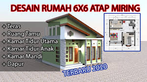 Seperti halnya atap datar, atap miring di satu sisi, atau kombinasi dari keduanya. Desain Rumah Minimalis 6x6 Atap Miring Modern Youtube