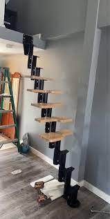 Arke Karina Black Modular Staircase Kit K33023 The Home Depot In 2021 Modular Staircase Tiny House Stairs Staircase Kits