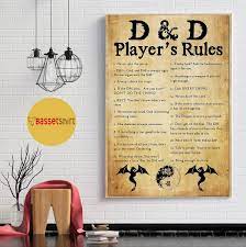 D and D player's rules vintage art poster - Bassetshirt