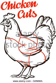 Chicken Cutting Shop Of A Poultry Farm Butcher Is Chopping