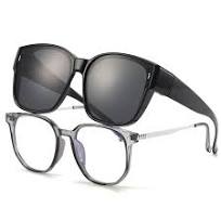 Polarized Sunglasses Fit Over Glasses Square UV Protection Flexible TR90  Frame