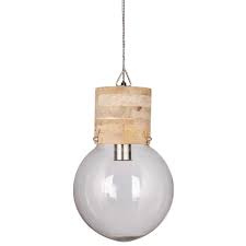 Glass And Mango Wood Globe Pendant Industrial Pendant Lights Globe Pendant Pendant Lighting
