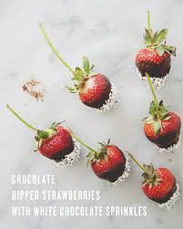 Strawberry fields forever & ever an inspiring quote influenced by the beatles song 'strawberry fields forever'. Chocolate Dipped Strawberries With White Chocolate Sprinkles The Kitchy Kitchen
