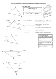 Free printable math worksheets www.mathworksheetsgo.com. Using The Cosine Rule Structured Worksheet Teaching Resources