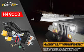 Car headlight relay wiring harness our range of car headlight relay is made using quality components procured from reliable vendors. Amazon Com Partsam 1set H4 Headlight Relay Harness Kit For 7x6 5x7 H6054 Headlights Heat Ceramic Wiring Harness Compatible With Pickup Headlights 88 95 Tacoma 95 97 Fix Dual Ground Problem Automotive