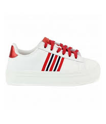 Basket Femme Victoria 1092127 Blanc Et Rouge Showroomvip Baskets Basses Femme