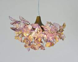 Chandeliers Ceiling Light With Flowers And Leaves Romantic Etsy In 2021 Flower Chandelier Hanging Chandelier Flower Ceiling