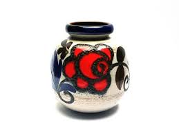 Feelingofdejavu Sur Etsy Vase Ceramique Scheurich Fleur Rouge Poterie Forme Boule W Germany 284 19 Vintage Annees 70 Keramik