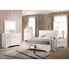 Laveno 012 white wood bedroom furniture set, includes queen bed, dresser, mirror and 2 night stands. Bedroom Sets Miranda 205111q 7 Pc Queen Storage Bedroom Set At The Key Design