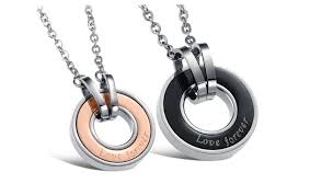 Check spelling or type a new query. Teamo His And Hers Necklaces Rose Gold Black Disc Pendants Love Forever Engraved Interlocking Circle Necklace In Titanium Steel Matching Couple Jewelry Set Idream Jewelry