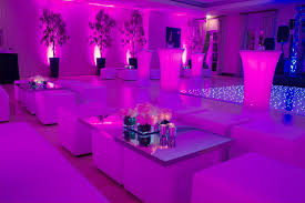 White Starlit Dance Floor Illuminated Poseur Tables Wall Uplighters White Chill Out Furniture With Mirror Tabl Event Lighting Design Lounge Party Dance Rooms